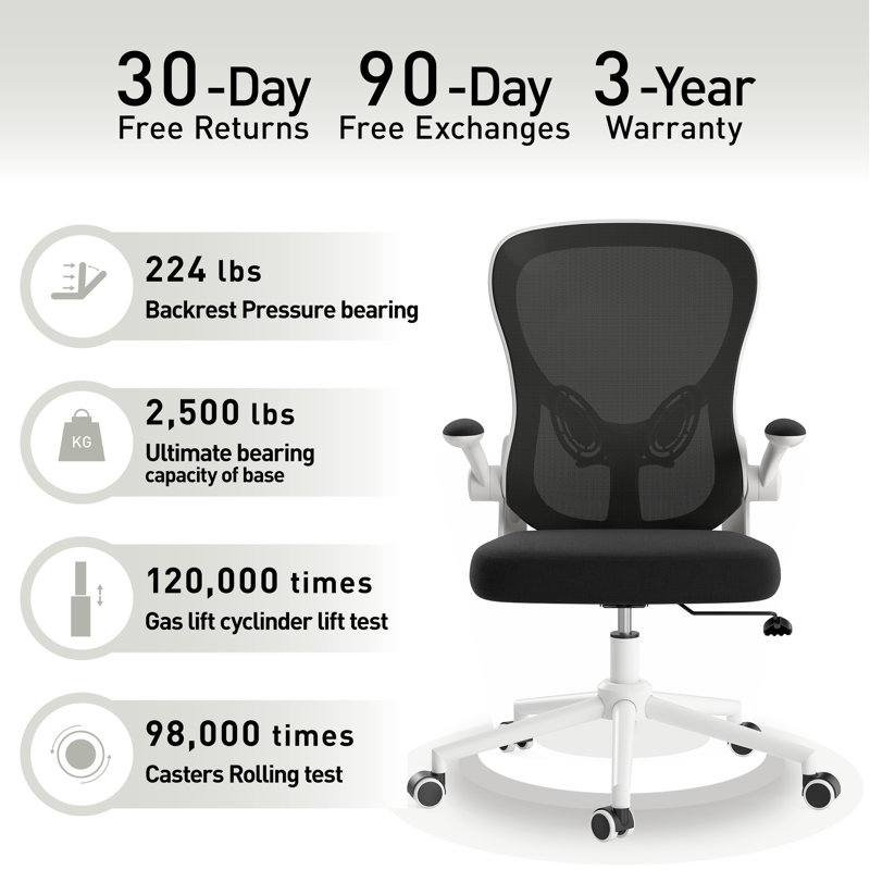 Inbox Zero Ergonomic Polyurethane Office Chair & Reviews Wayfair